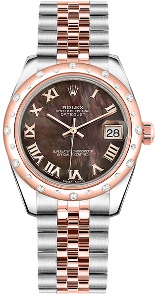 repliche Orologio Rolex Datejust 31 automatico in oro rosa e acciaio 178341