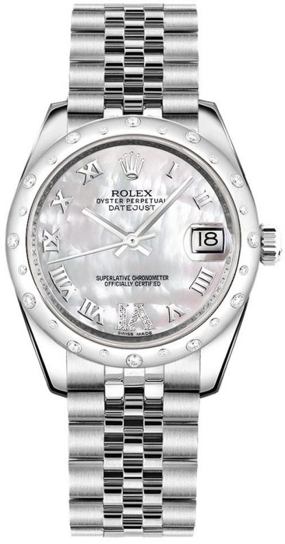 repliche Orologio Rolex Datejust 31 con madreperla e diamanti romani