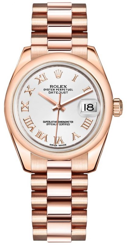 repliche Orologio Rolex Datejust 31 quadrante bianco oro rosa 178245