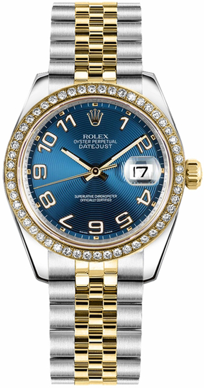 repliche Orologio Rolex Datejust 31 quadrante blu con diamante 178383