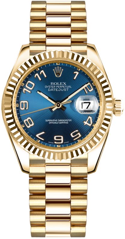 repliche Orologio Rolex Datejust 31 quadrante blu in oro massiccio 178278