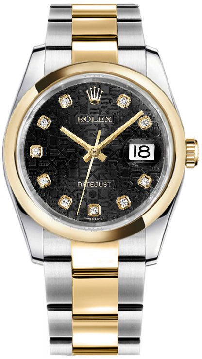 repliche Orologio Rolex Datejust 36 Black Diamond Jubilee Watch 116203