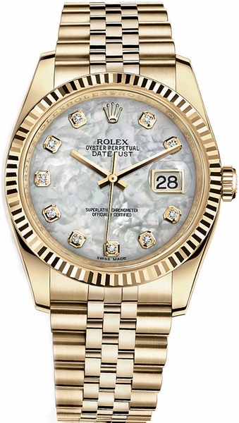 repliche Orologio Rolex Datejust 36 in oro giallo massiccio 18 carati 116238