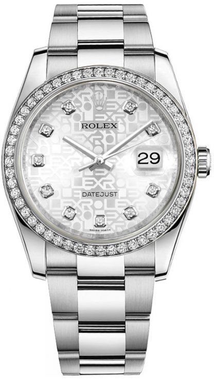 repliche Orologio Rolex Datejust 36 quadrante argento Jubilee Diamond 116244