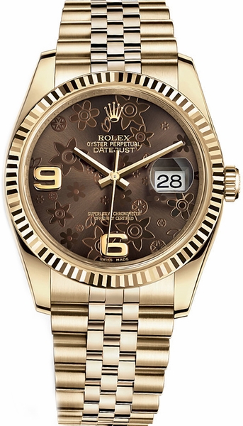 repliche Orologio Rolex Datejust 36 quadrante floreale bronzo 116238