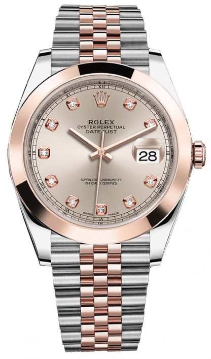 repliche Orologio Rolex Datejust 41 in oro rosa massiccio 18 carati e acciaio 126301