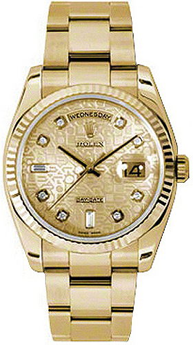 repliche Orologio Rolex Day-Date 36 Champagne Jubilee Diamond Oyster Bracelet Watch 118238
