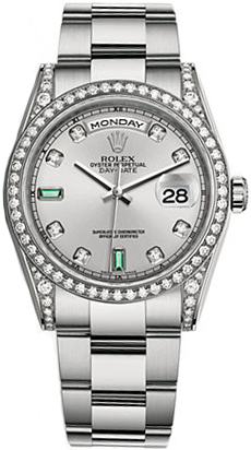 repliche Orologio Rolex Day-Date 36 Diamond Emerald Gold Watch 118389