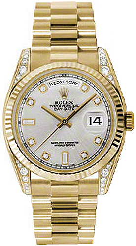 repliche Orologio Rolex Day-Date 36 con diamanti in oro 118338