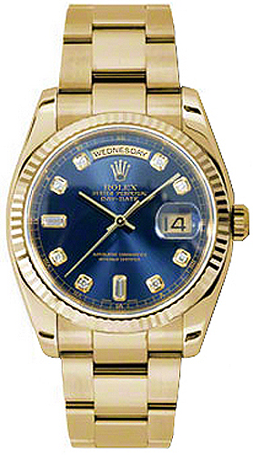 repliche Orologio Rolex Day-Date 36 con quadrante blu diamante 118238
