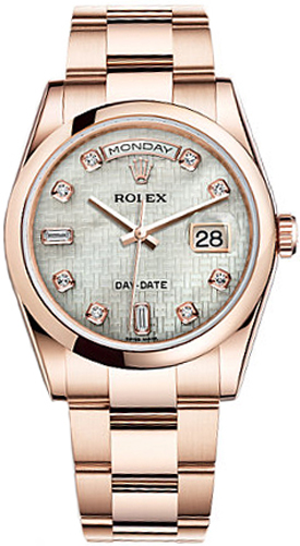 repliche Orologio Rolex Day-Date 36 con quadrante in madreperla e diamanti 118205