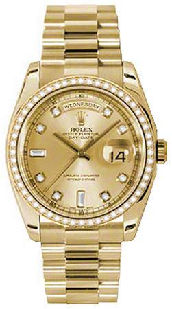repliche Orologio Rolex Day-Date 36 in oro massiccio con diamanti 118348