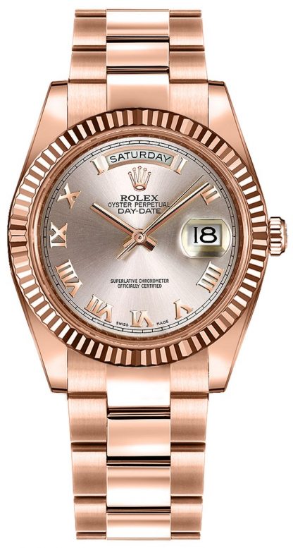 repliche Orologio Rolex Day-Date 36 in oro rosa con numero romano Everose 118235