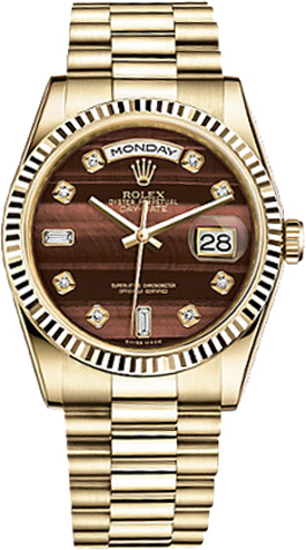 repliche Orologio Rolex Day-Date 36 quadrante in oro marrone con quadrante in oro 118238