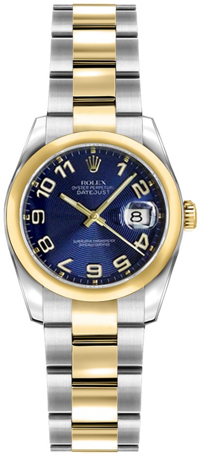 repliche Orologio Rolex Lady-Datejust 26 quadrante blu cerchio concentrico 179163