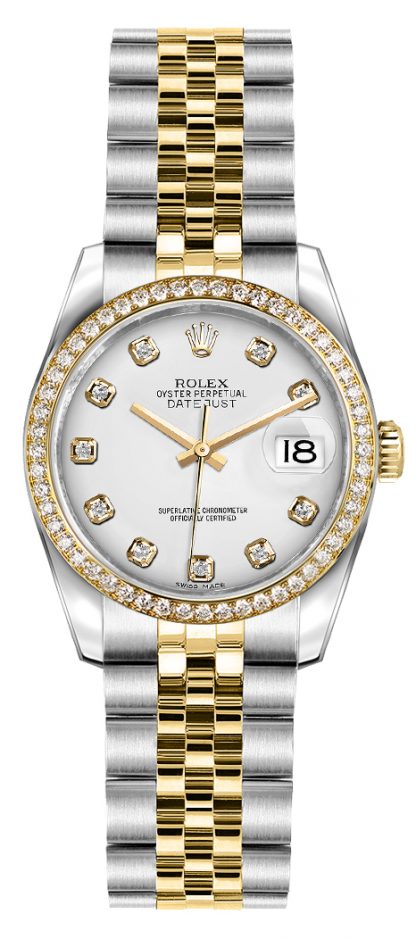 repliche Orologio Rolex Lady-Datejust 26 quadrante in oro bianco e orologio in acciaio 179383