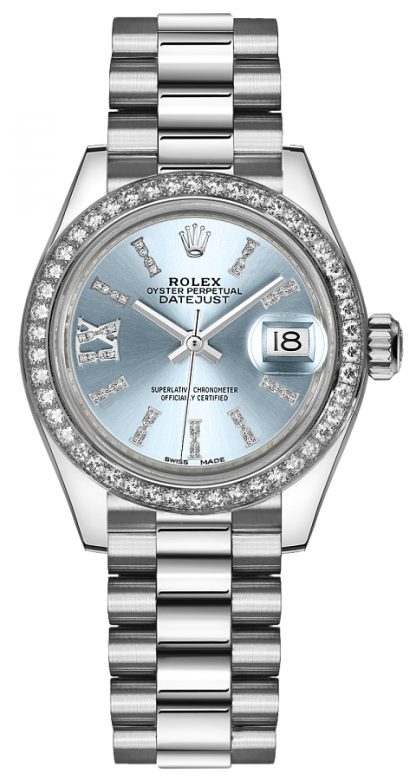 repliche Orologio Rolex Lady-Datejust 28 diamante blu platino 279136RBR