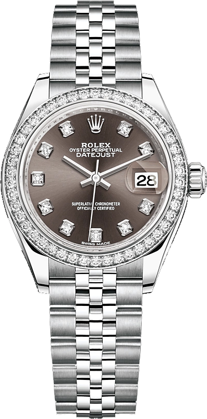repliche Orologio Rolex Lady-Datejust 28 in acciaio inossidabile e oro bianco 279384RBR