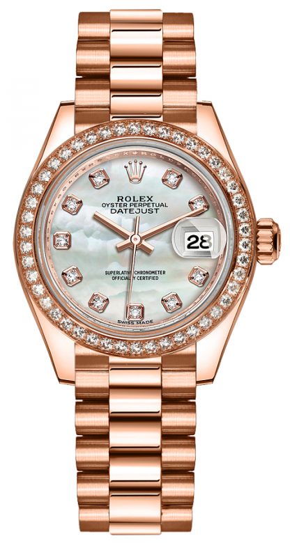 repliche Orologio Rolex Lady-Datejust 28 in madreperla con diamante in oro 279135RBR