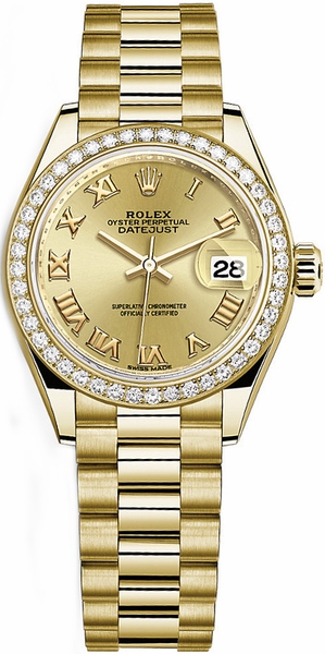 repliche Orologio Rolex Lady-Datejust 28 in oro giallo massiccio 279138RBR