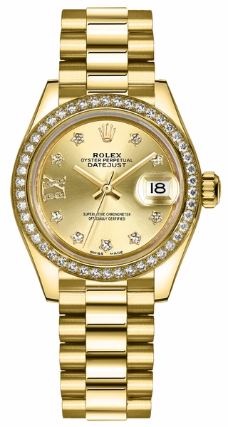 repliche Orologio Rolex Lady-Datejust 28 in oro massiccio 18 carati 279138RBR