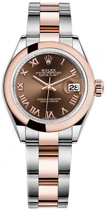 repliche Orologio Rolex Lady-Datejust 28 in oro rosa 18 carati e acciaio 279161