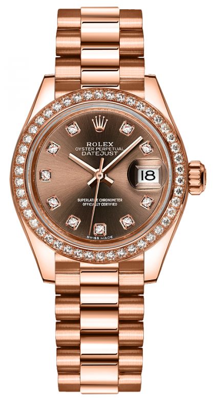 repliche Orologio Rolex Lady-Datejust 28 in oro rosa con diamanti 279135RBR