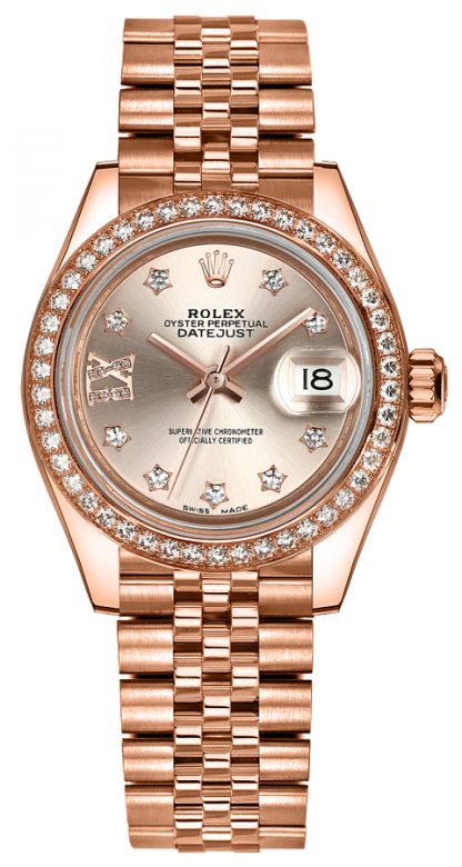 repliche Orologio Rolex Lady-Datejust 28 in oro rosa massiccio 18 carati 279135RBR