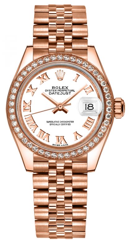 repliche Orologio Rolex Lady-Datejust 28 quadrante bianco oro rosa 279135RBR