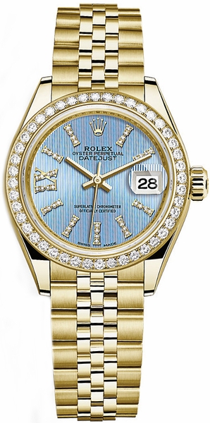 repliche Orologio Rolex Lady-Datejust 28 quadrante diamante blu 279138RBR
