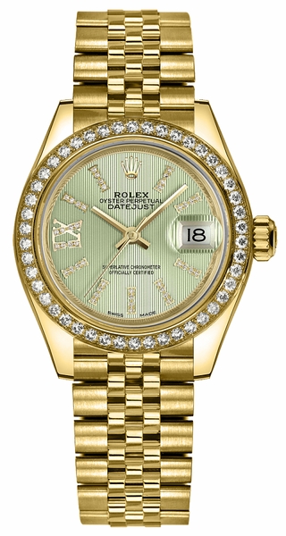 repliche Orologio Rolex Lady-Datejust 28 quadrante diamante verde 279138RBR
