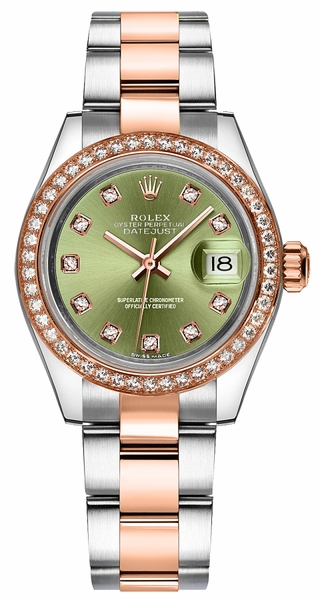 repliche Orologio Rolex Lady-Datejust 28 quadrante diamante verde 279381RBR