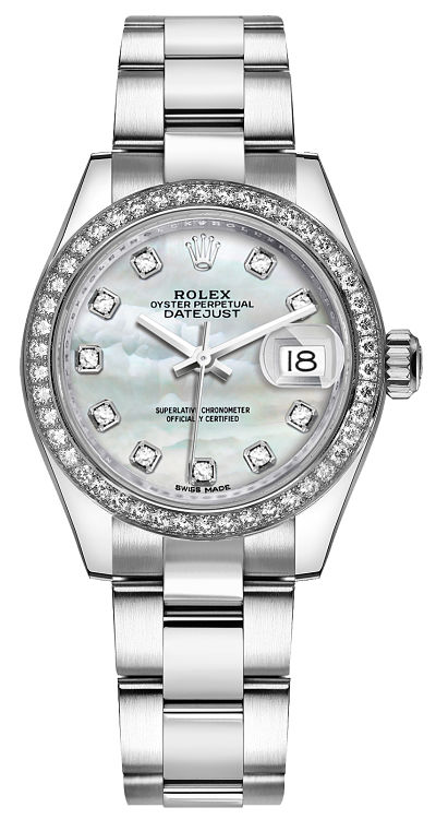 repliche Orologio Rolex Lady-Datejust 28 quadrante in madreperla con diamante 279384RBR