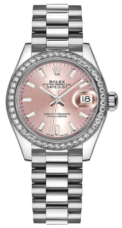 repliche Orologio Rolex Lady-Datejust 28 quadrante rosa platino 279136RBR