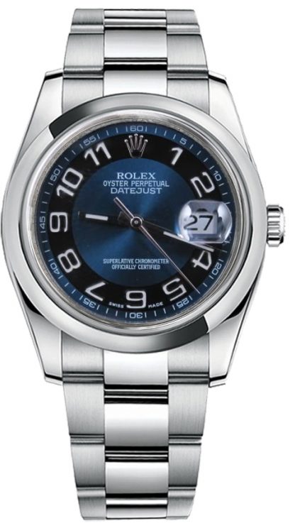 repliche Orologio automatico Rolex Datejust 36 quadrante blu 116200