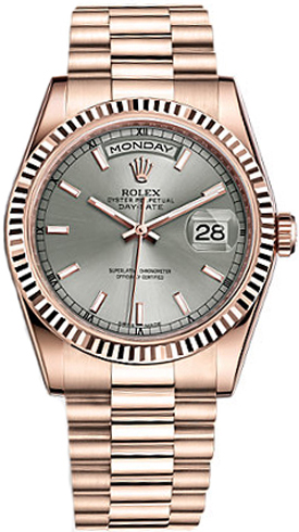 repliche Orologio automatico da uomo Rolex Day-Date 36 in oro rosa 118235