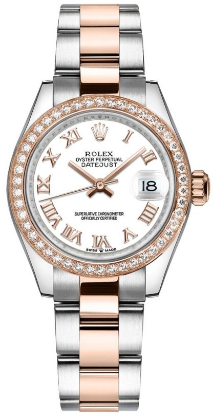 repliche Orologio da donna Rolex Datejust 31 con castone di diamanti in oro rosa 278381RBR
