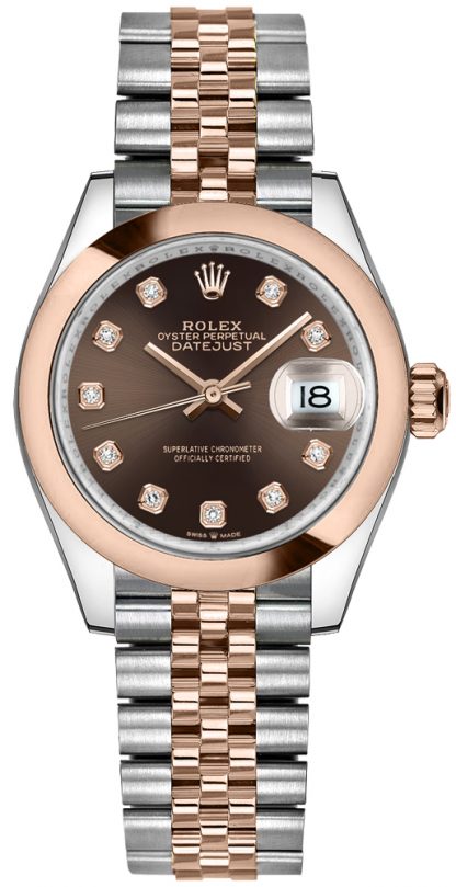 repliche Orologio da donna Rolex Datejust 31 con quadrante in diamante al cioccolato 278241