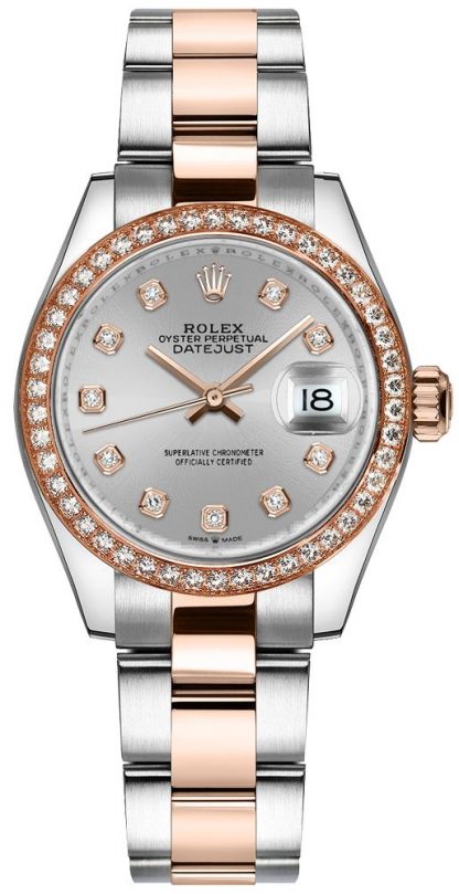 repliche Orologio da donna Rolex Datejust 31 con quadrante in diamante d'argento 278381RBR