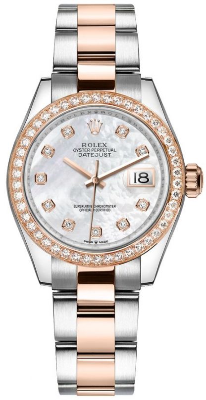 repliche Orologio da donna Rolex Datejust 31 in oro rosa 18 carati e acciaio Oystersteel 278381RBR