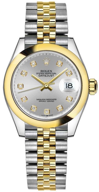 repliche Orologio da donna Rolex Datejust 31 quadrante argento bicolore 278243