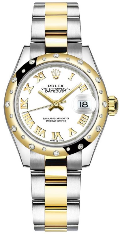 repliche Orologio da donna Rolex Datejust 31 quadrante bianco numeri romani 278343RBR