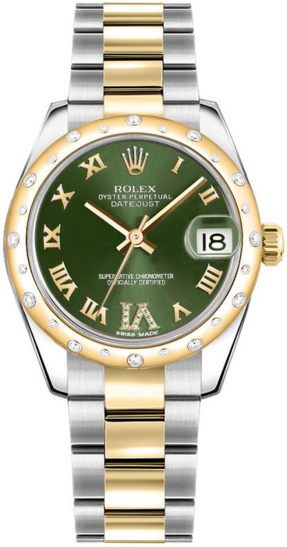 repliche Orologio da donna Rolex Datejust 31 quadrante verde Oyster Bracelet 178343