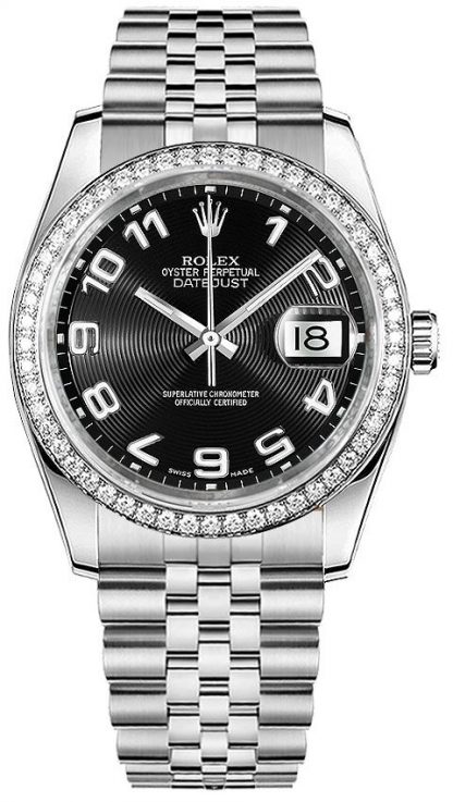 repliche Orologio da donna Rolex Datejust 36 Black Diamond 116244