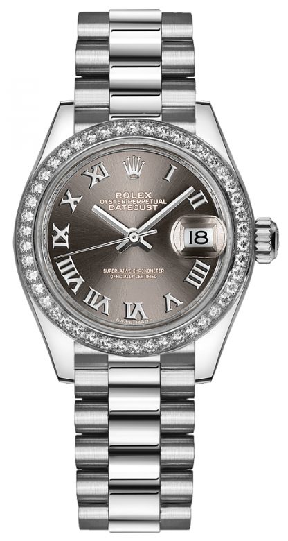 repliche Orologio da donna Rolex Lady-Datejust 28 Platinum 279136RBR