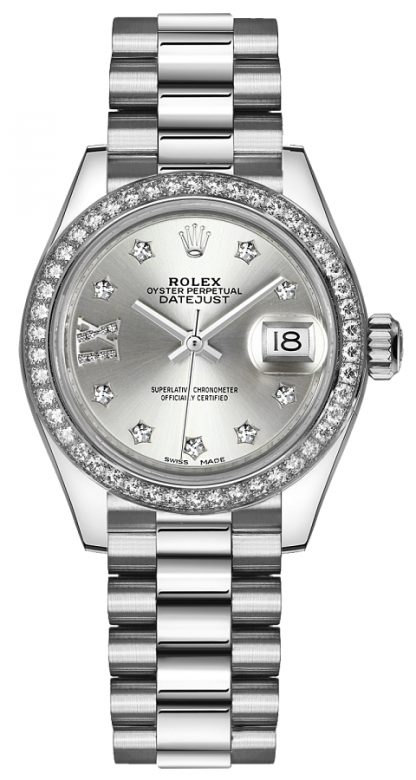 repliche Orologio da donna Rolex Lady-Datejust 28 Platinum Diamond Watch 279136RBR