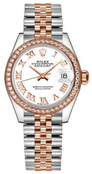 repliche Orologio da donna Rolex Lady-Datejust 28 quadrante bianco Diamond Jubilee 279381RBR