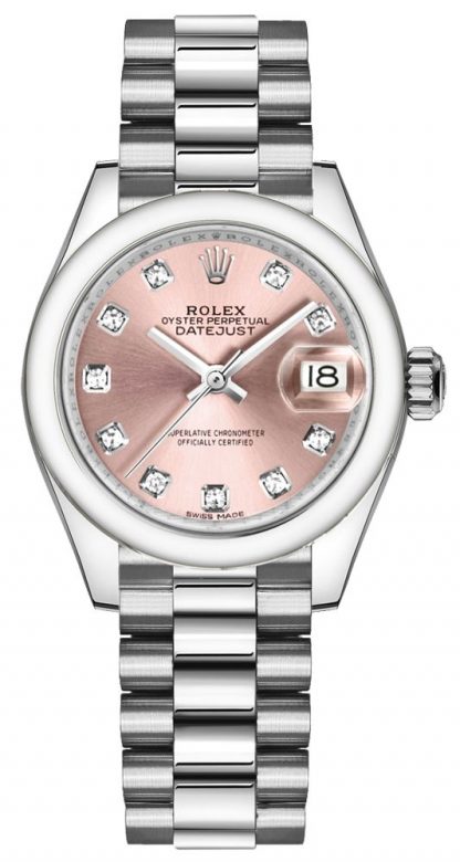 repliche Orologio da donna Rolex Lady-Datejust 28 quadrante in diamante rosa 279166