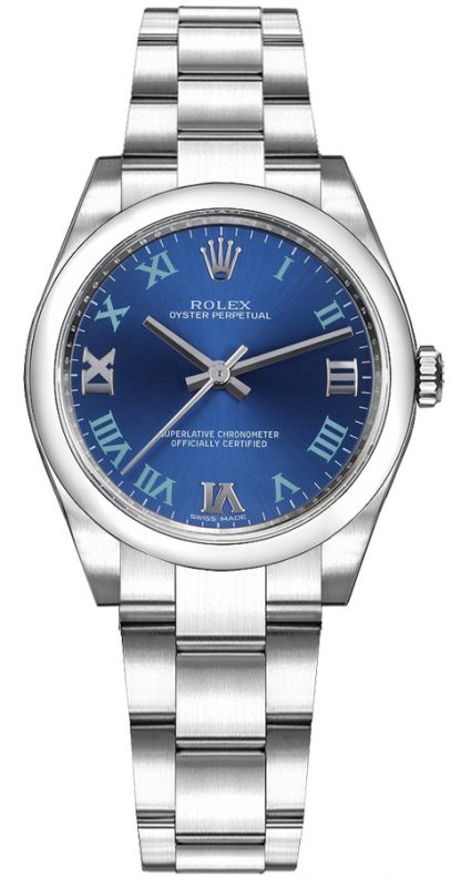repliche Orologio da donna Rolex Oyster Perpetual 31 quadrante blu 177200