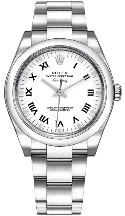 repliche Orologio da donna Rolex Oyster Perpetual Air-King quadrante bianco 114200